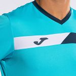 Joma Court SS Tee Fluorescent Turquoise / Navy Blue