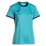 Joma Combi Premium Woman SS Tee Fluorescent Turquoise / Navy Blue