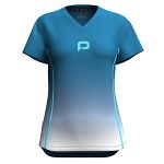 Pallap Technical Women's V-Neck T-Shirt Petrol Blue / Cyan Blue