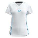 Pallap Tech Women's V-Neck T-Shirt White / Cyan Blue