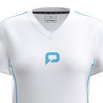 Pallap Tech Women's V-Neck T-Shirt White / Cyan Blue