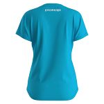 Pallap Women's V-Neck T-Shirt Cyan Blue / White