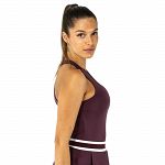 Quad Double Stripes Tank Top Burgundy