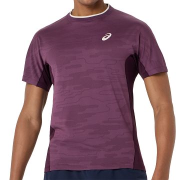 ASICS Match Jacquard SS Top Dark Aubergine