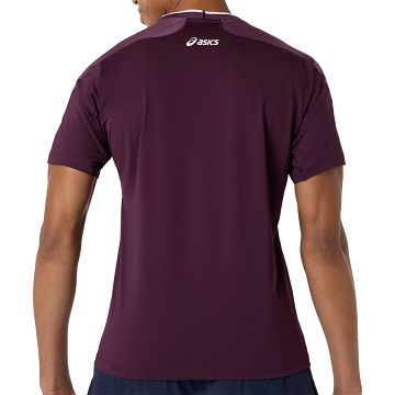 ASICS Match Jacquard SS Top Dark Aubergine