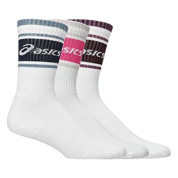 ASICS AEG Logo Crew Socks 3-Pack Dark Aubergine / Bubblegum / Midnight