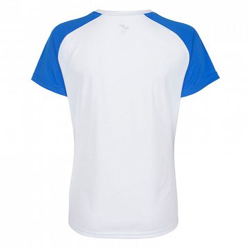 Joma Academy IV Woman SS Tee White / Royal Blue