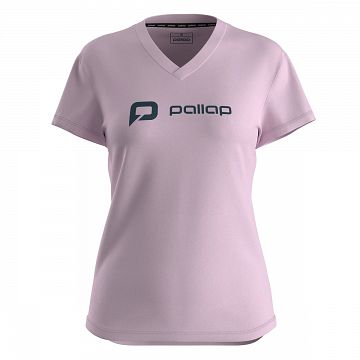 Pallap Women's V-Neck T-Shirt Clear Pink / Carbonium