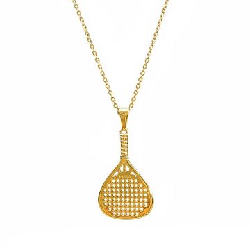 Skull Padel Necklace Gold