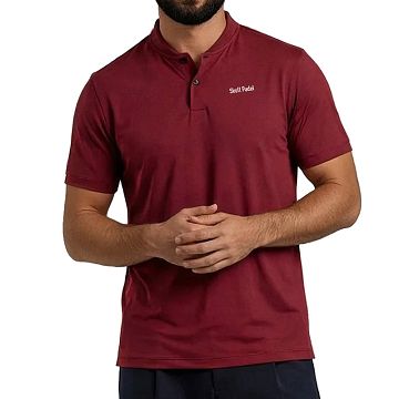 Skull Padel Polo Shirt Men Dark Red