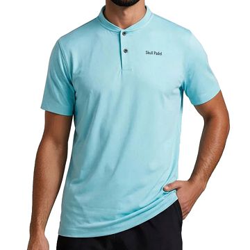 Skull Padel Polo Shirt Men Turquoise