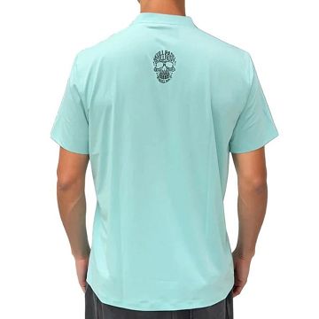 Skull Padel Polo Shirt Men Turquoise