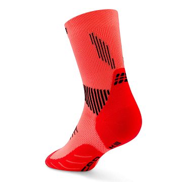 CEP Core Run Mid Cut Socks 5.0 Neon Coral
