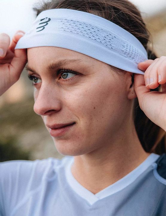 Compressport Thin Headband On/Off White