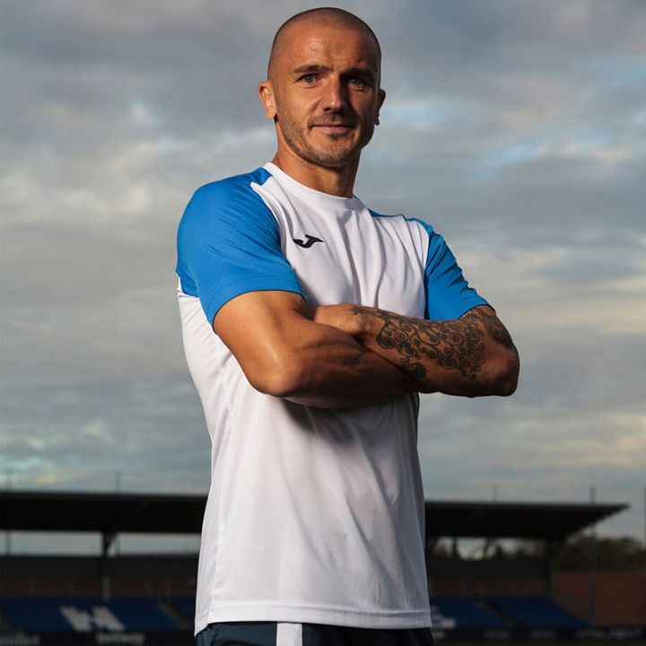 Joma Academy IV SS Tee White / Royal Blue