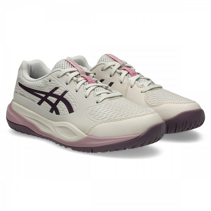 ASICS Gel-Resolution X GS Soft Oat / Dark Aubergine