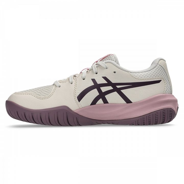 ASICS Gel-Resolution X GS Soft Oat / Dark Aubergine