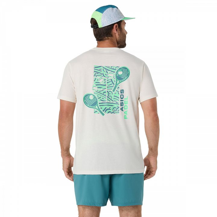 ASICS Padel Court Graphic SS Top Cream