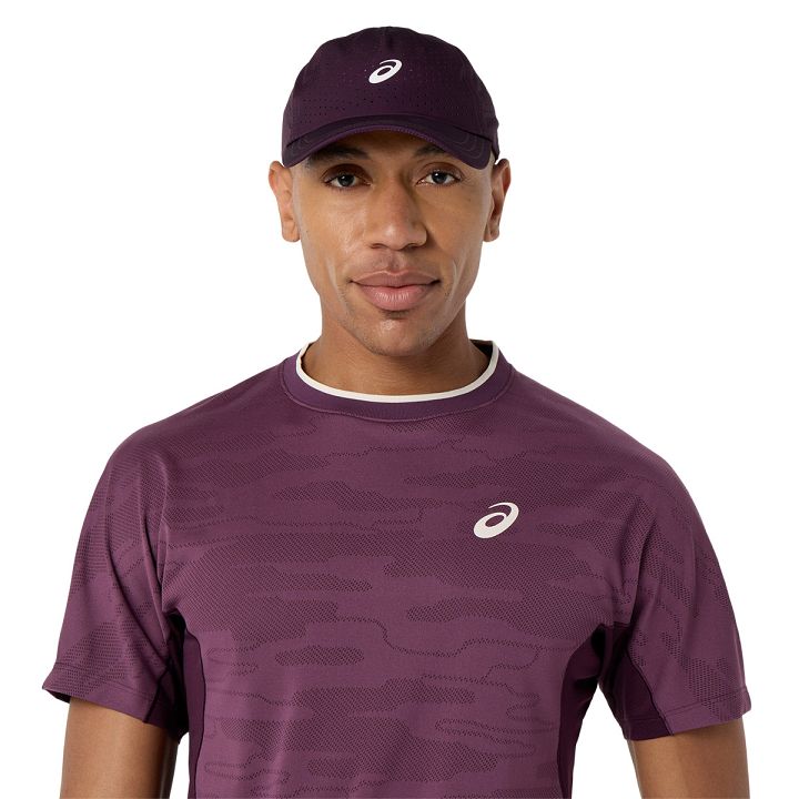 ASICS Match Jacquard SS Top Dark Aubergine