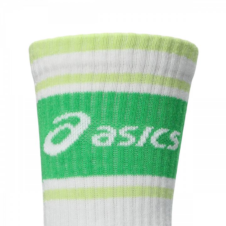 ASICS AEG Logo Crew Socks 3-Pack Illuminate Green / Aegean Blue / Bluebell