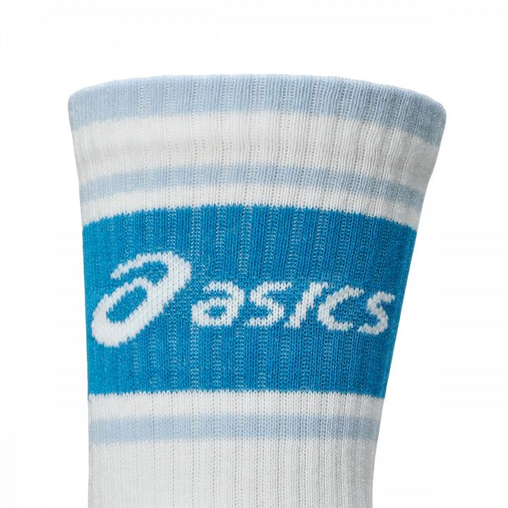ASICS AEG Logo Crew Socks 3-Pack Illuminate Green / Aegean Blue / Bluebell