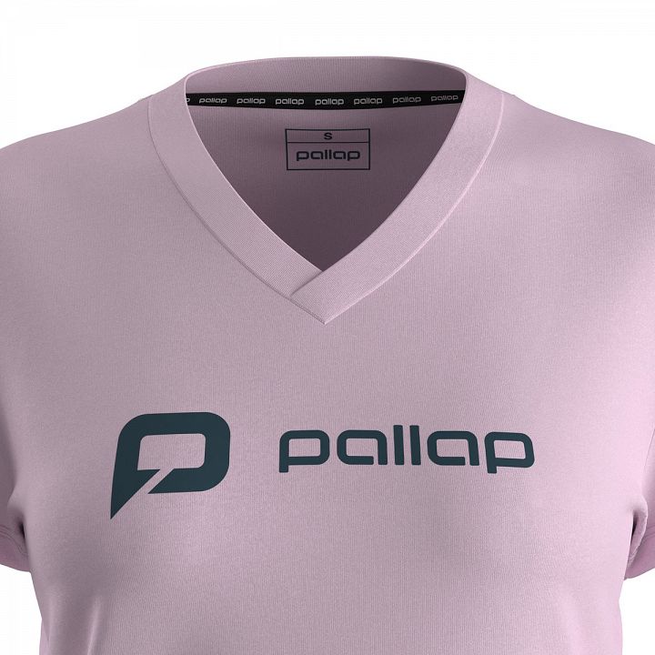 Pallap Women's V-Neck T-Shirt Clear Pink / Carbonium