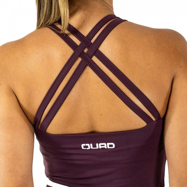 Quad Double Stripes Tank Top Burgundy