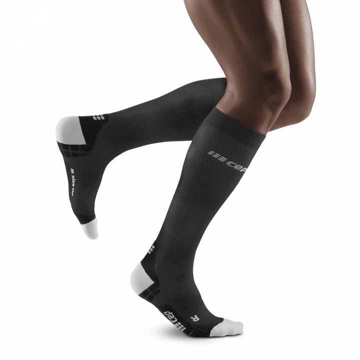 CEP Ultralight Tall Compression Socks Black / Light Grey